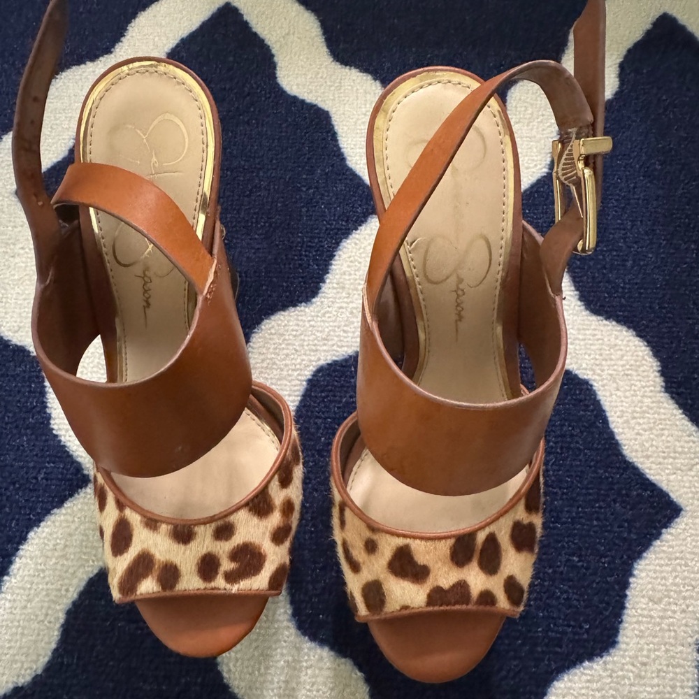 Sam Edelman Brown Leopard Print Women's Sandals